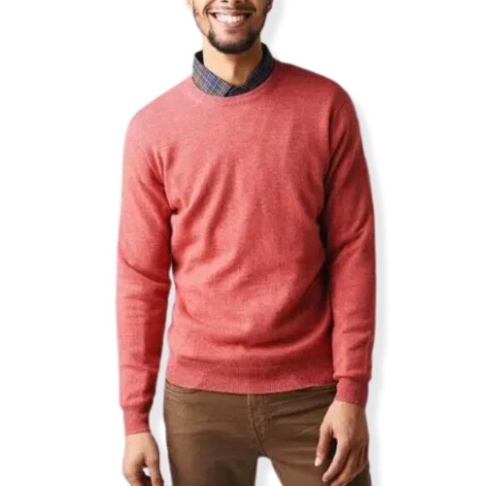 Rodd & Gunn Pullover Sweater Scoop Neck Gauge Knit Merino Wool Burgundy 2XL NWOT